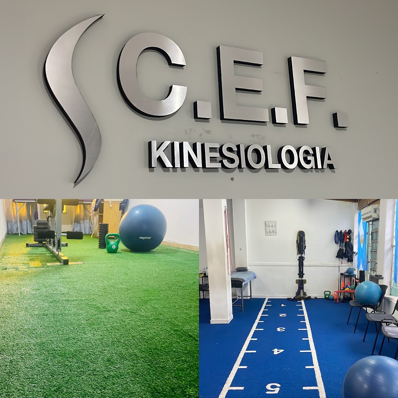 Gimnasio de rehabilitación kinésica y readaptación deportiva con césped sintético en Castelar